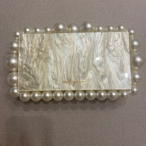Eos Ivory Beaded Box Clutch